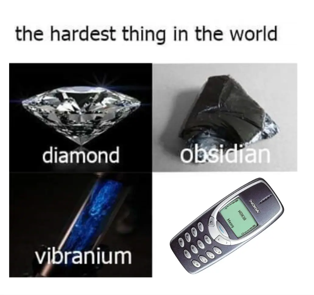 Nokia meme showing 3310 as the strongest thing